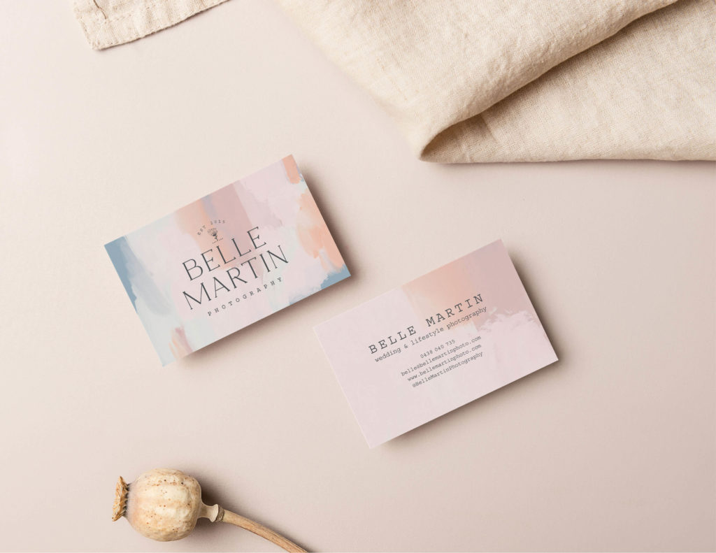 Belle Martin Photography business cards. 
