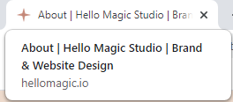 About Hello Magic Studio Brand and Website Design hellomagic.io Optimise your SEO title for your Showit Website. 