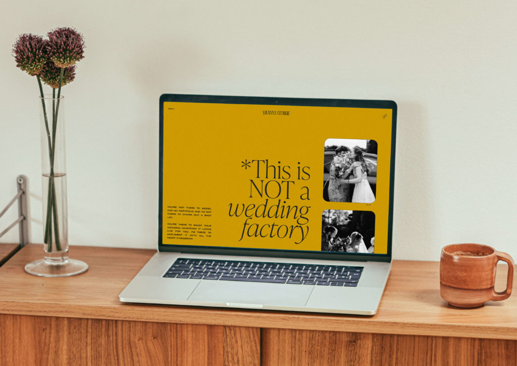 Savanna Sturkie Photography website in a laptop mockup. 